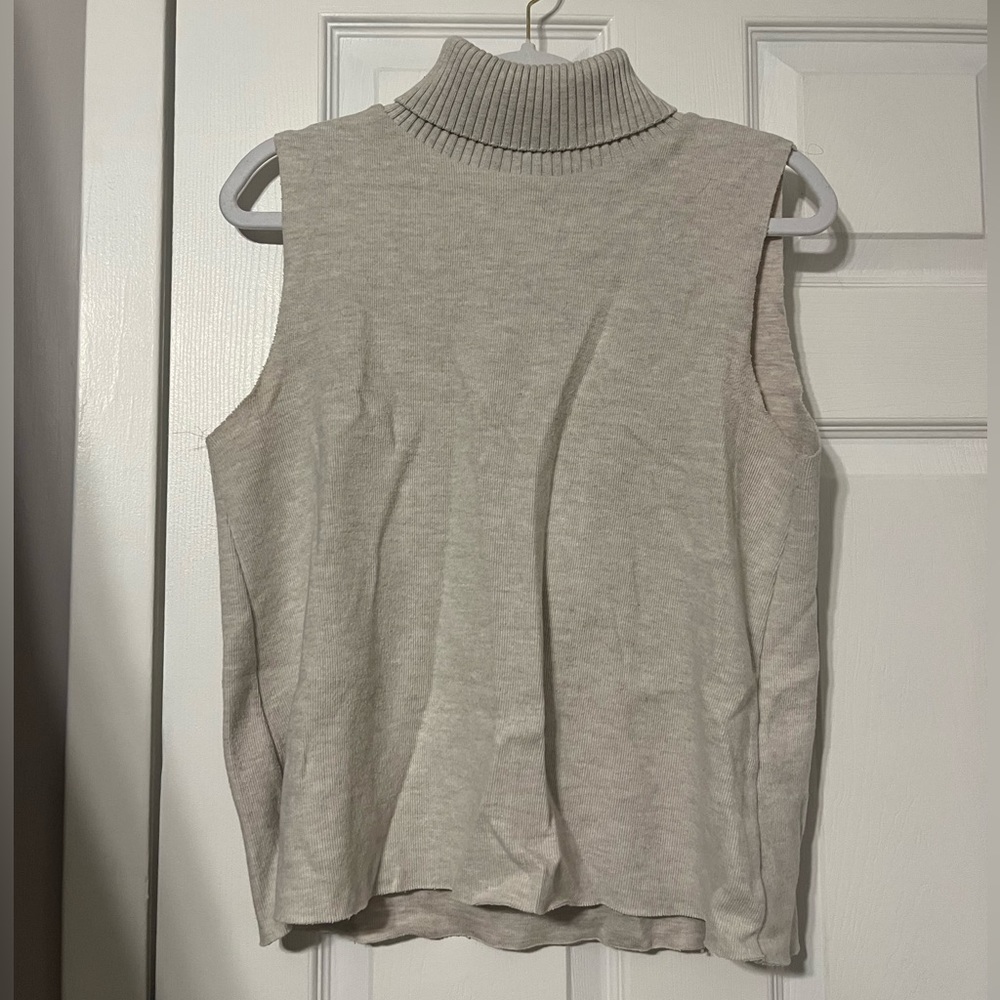 ZARA Cream Sleeveless Turtleneck